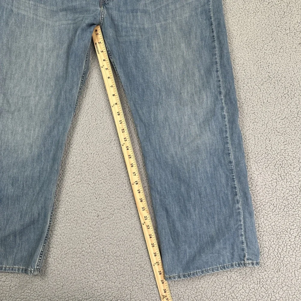 Levi's 569 Loose Straight Jeans Men 44x30 Blue Whiskered Light Wash Workwear